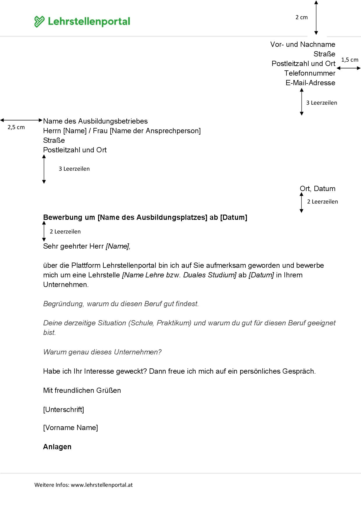 Bewerbungsschreiben Muster (Word)