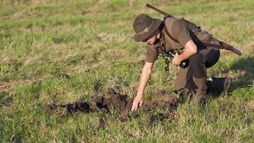 Berufsjäger begutachtet Jagdgebiet Berufsjäger begutachtet Jagdgebiet