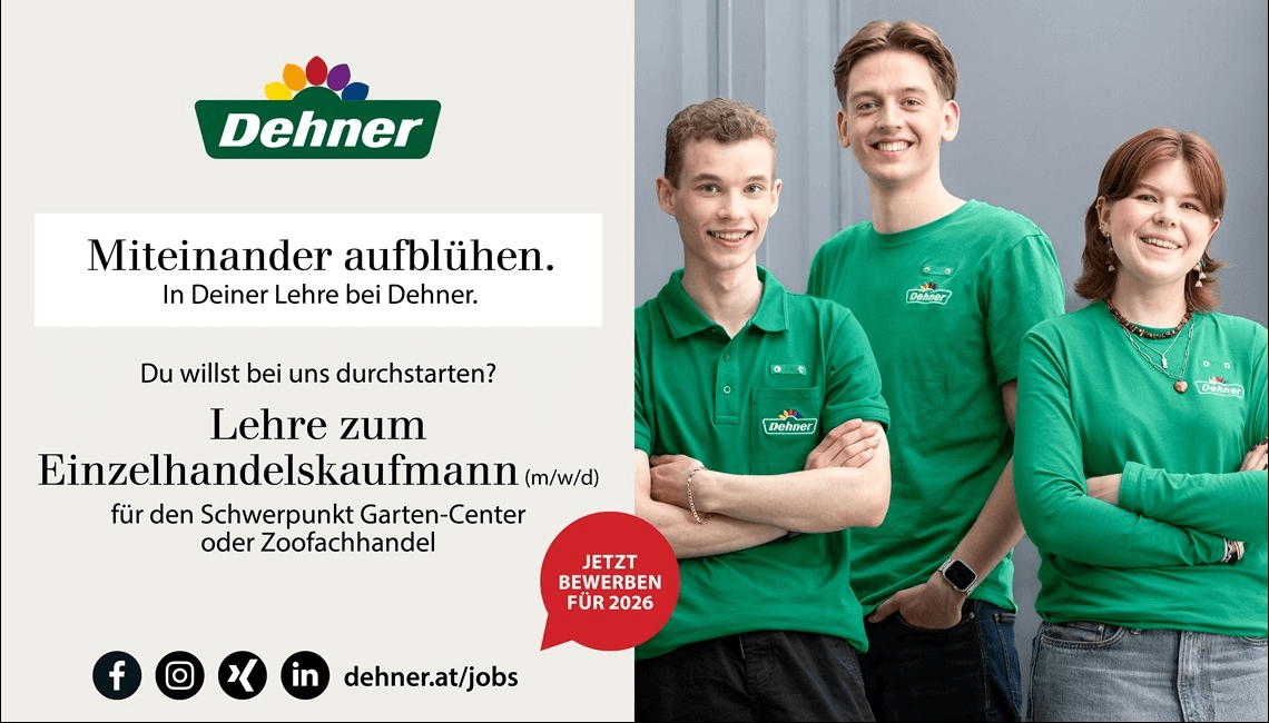 Ausbilder des Monats Dehner Gartencenter Österreich GmbH & Co. KG